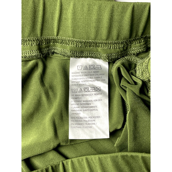Susan Graver Sz 3XT Tall Plus Liquid Knit Pull On Wide Leg Pants Green - Picture 9 of 10